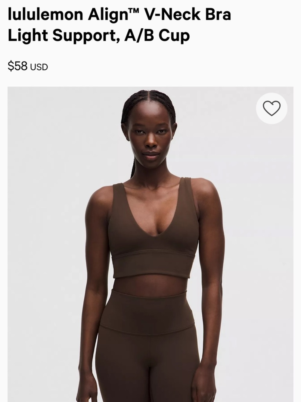 lululemon Align™ V-Neck Bra in Espresso